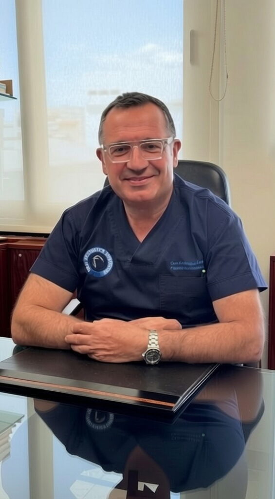 Ο γιατρός της κλινικής Oral Aesthetics, προσφέροντας εξειδικευμένες υπηρεσίες για εμφυτεύματα & αισθητική οδοντιατρική στην Αθήνα.